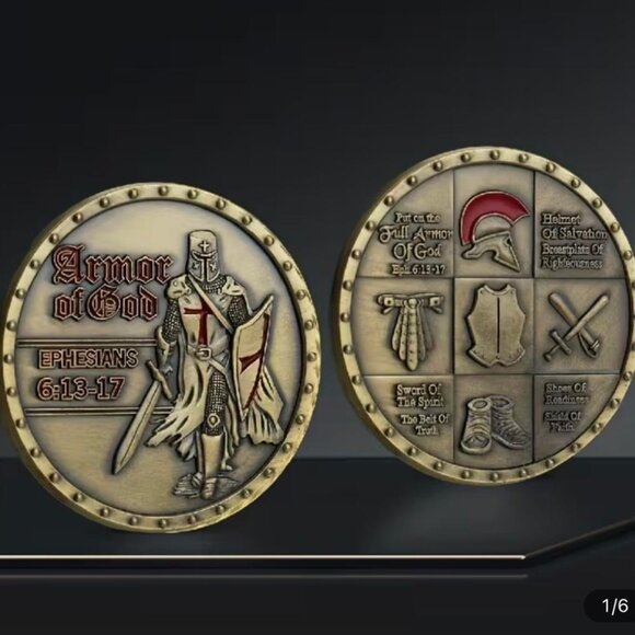 NEW - Put on The Full Armor of God Christian Coin & Case - EPH6:13-17 - Picture 2 of 6